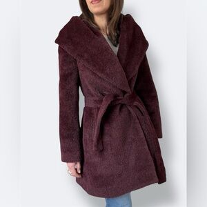 Trina Turk Suri Alpaca Burgundy Coat